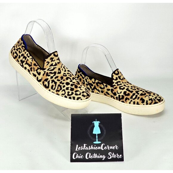 Rothy's Women's Leopard Cheetah Fabric The Sneaker Slip On Shoes Size 7.5 2119 - Picture 5 of 16